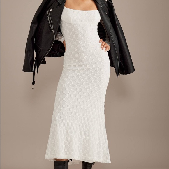 Bardot Adoni Long-Sleeve Lace Midi Dress Women’s 00 Elegant White Bridal tights - Picture 8 of 10